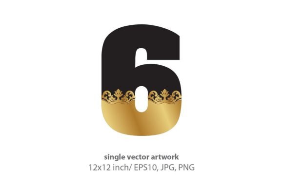 Black & Gold Baroque Number 6: A Digital Asset