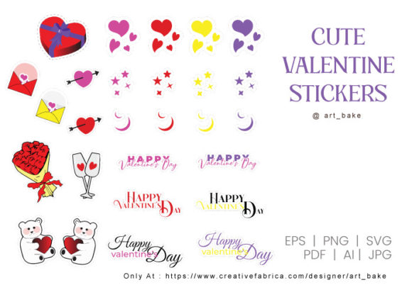 Elevate Your Valentine’s Day 2022 Designs with a Versatile Cute Clipart Sticker Set