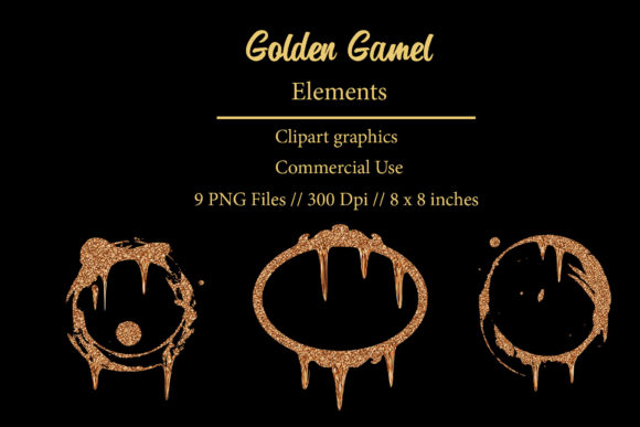 Enhancing Digital Creativity with Golden Gamel Brush Stroke Clipart Elements