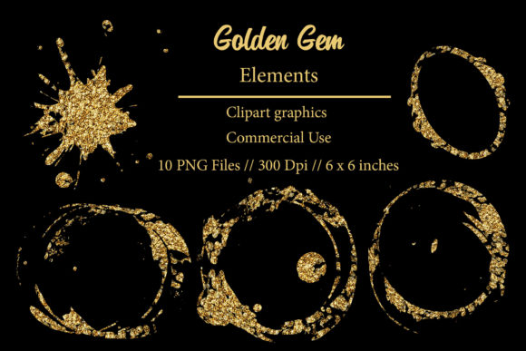 Evaluating the Golden Gem Brush Stroke Clipart Element for Creative Projects