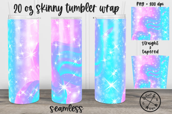 Seamless Princess Glitter Tumbler Designs