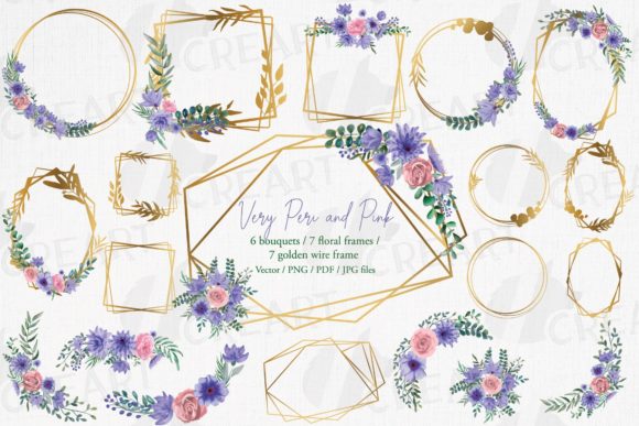 Very Peri, Pink Floral Gold Frame Design: A Practical Guide for Creators